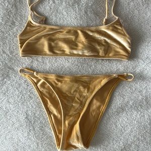 TRIANGL Yellow Velvet Cheeky Swim Set